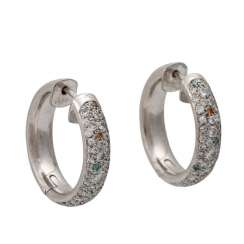 Pair of hoop earrings with numerous diamonds Pair of hoop earrings with numerous diamonds
