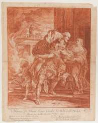 BERNHARD NEHER, JASON AND MEDEA, sanguine/paper, behind glass, in 1774. BERNHARD NEHER, JASON AND MEDEA, sanguine/paper, behind glass, in 1774.