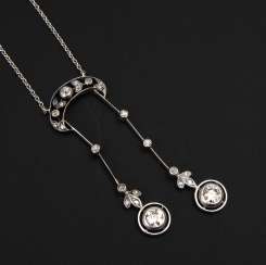 Art Nouveau necklace with old European cut-Brill Art Nouveau necklace with old European cut-Brill