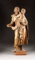 Life-size figure of Saint Joseph with the Christ child Life-size figure of Saint Joseph with the Christ child