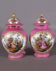 Вазы парные Дрезден, 1860-е - 1880-е года, фарфор Вазы парные Дрезден, 1860-е - 1880-е года, фарфор