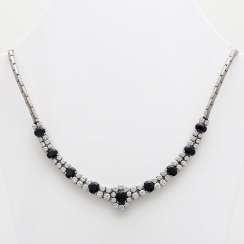 Necklace with sapphires and brilliant tenanten Necklace with sapphires and brilliant tenanten