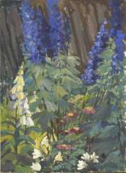 BALWÉ, Arnold attributed to: plant study with delphinium and Foxglove BALWÉ, Arnold attributed to: plant study with delphinium and Foxglove