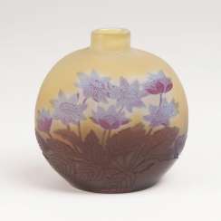 Rare Gallé bottle Vase with anemones Rare Gallé bottle Vase with anemones