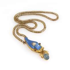 Biedermeier-style snake necklace with old European cut diamond Biedermeier-style snake necklace with old European cut diamond