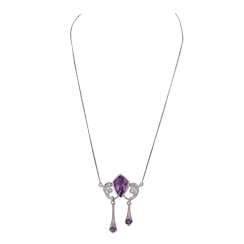 Necklace with diamonds, together approx 0,35 ct, Necklace with diamonds, together approx 0,35 ct,