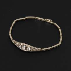 Art-déco-Damenarmband mit Brillanten und Diamantrosen. Art-déco-Damenarmband mit Brillanten und Diamantrosen.