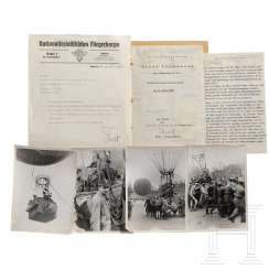 HJ-Obergebietsführer Willi Blomquist - NSFK balloon trip booklet, four photos and a letter from the Fliegerkorps Hannover HJ-Obergebietsführer Willi Blomquist - NSFK balloon trip booklet, four photos and a letter from the Fliegerkorps Hannover