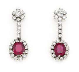 Ruby-Diamond-Ear Pendants Ruby-Diamond-Ear Pendants