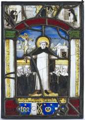 Glass painting with the Hl. Dominic. Bremgarten (Switzerland), to 1564, Hans Füchslin (approx: 1558 - after 1586) Glass painting with the Hl. Dominic. Bremgarten (Switzerland), to 1564, Hans Füchslin (approx: 1558 - after 1586)