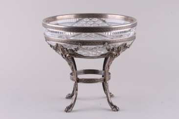 Silver vase with crystal insert Silver vase with crystal insert