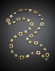 CUSI | Long yellow gold modular chain with plique-à-jour enamel CUSI | Long yellow gold modular chain with plique-à-jour enamel