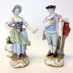 Ernst August, people, Ritz, for the Royal porcelain manufactory Meissen: a Pair of large gardener figures from courtly possession of, 187 Ernst August, people, Ritz, for the Royal porcelain manufactory Meissen: a Pair of large gardener figures from courtly possession of, 187