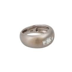 Ring with 3 diamonds in Princess-cut, together approx. 0,9 ct, Ring with 3 diamonds in Princess-cut, together approx. 0,9 ct,