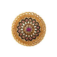 Filigree brooch/pendant with pink sapphire (untreated) Filigree brooch/pendant with pink sapphire (untreated)