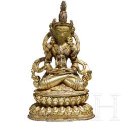 Figure d'Amithabha avec vaisseau Amrita, bronze, Tibet, 18e siècle Figure d'Amithabha avec vaisseau Amrita, bronze, Tibet, 18e siècle