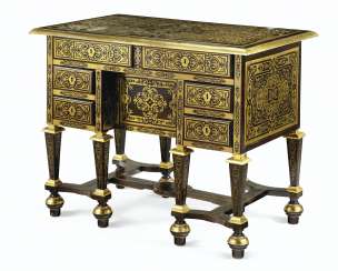 A LOUIS XIV BRASS-INLAID EBONY BUREAU MAZARIN A LOUIS XIV BRASS-INLAID EBONY BUREAU MAZARIN