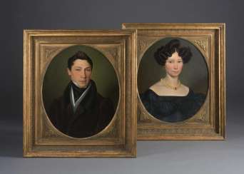 Paintings Biedermeier Couple, Paintings Biedermeier Couple,