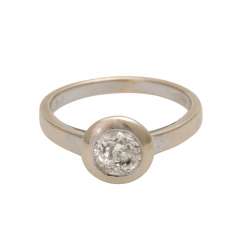 Solitaire ring with brilliant, approximately 1.07 ct (punz.), Solitaire ring with brilliant, approximately 1.07 ct (punz.),