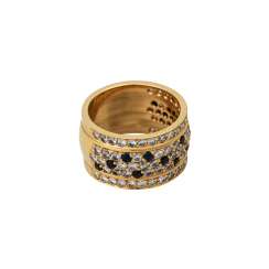 Ring with 14 sapphires and 78 brilliant-cut diamonds, together approx. 3 ct, Ring with 14 sapphires and 78 brilliant-cut diamonds, together approx. 3 ct,