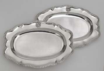 Two oval plates from the so-called '' Bamberg Service ''. Ausburg, 1769 - 1771, Abraham IV Drentwett Two oval plates from the so-called '' Bamberg Service ''. Ausburg, 1769 - 1771, Abraham IV Drentwett