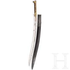Silver-mounted and gold inlaid Yatagan, Ottoman, dated 1805 Silver-mounted and gold inlaid Yatagan, Ottoman, dated 1805