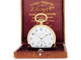 Pocket watch: very interesting Observatory Chronometer with an excellent test score of 244 points !, Le Roy & Cie, No. 10545, CA. 1900, with original box Pocket watch: very interesting Observatory Chronometer with an excellent test score of 244 points !, Le Roy & Cie, No. 10545, CA. 1900, with original box