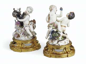 A PAIR OF MEISSEN FIGURE GROUPS EMBLEMATIC OF THE CONTINENTS... A PAIR OF MEISSEN FIGURE GROUPS EMBLEMATIC OF THE CONTINENTS...