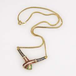 Modern necklace with different stones and diamonds Modern necklace with different stones and diamonds