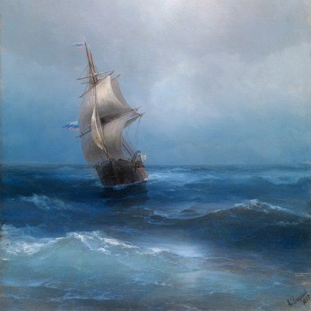 Ivan Aivazovsky. A Brig on the Open Sea