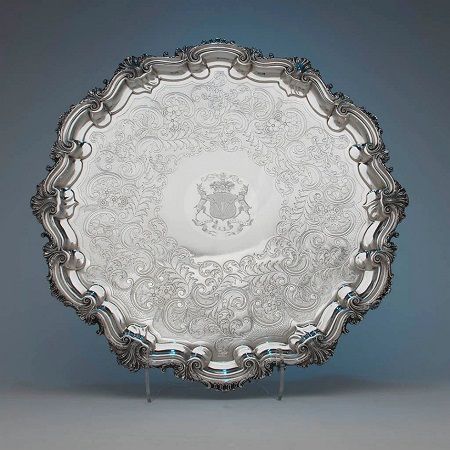 Sheffield silver. Vintage tray from Sheffield, 1820s