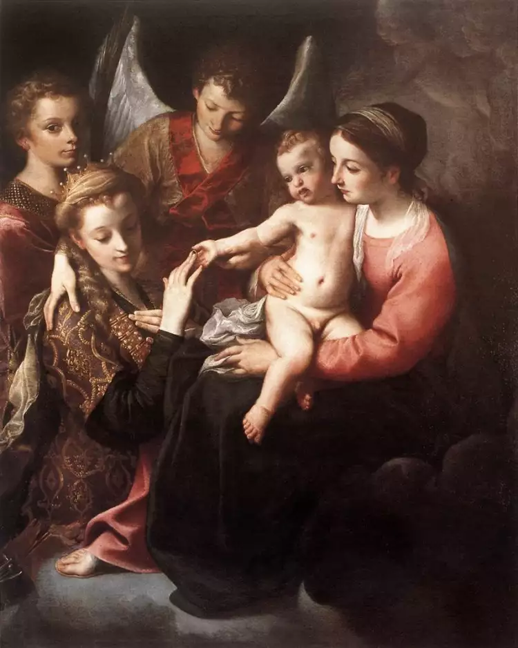 Академизм. Аннибале Карраччи. «Мистическое обручение Св. Екатерины», 1585 Академизм. Аннибале Карраччи. «Мистическое обручение Св. Екатерины», 1585