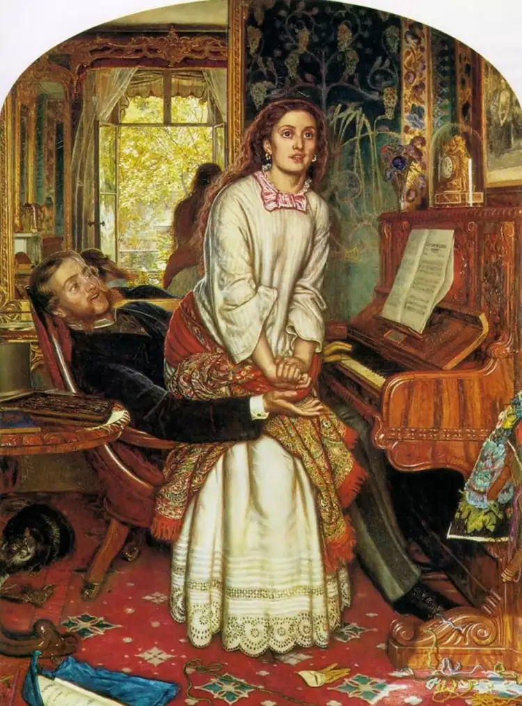 Прерафаэлиты. Уильям Холман Хант. «Пробуждение совести», 1953 Прерафаэлиты. Уильям Холман Хант. «Пробуждение совести», 1953
