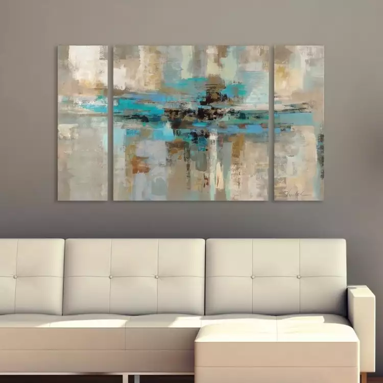 Интерьерные картины. Модульная картина в стиле импрессионизма в гостиной Интерьерные картины. Модульная картина в стиле импрессионизма в гостиной