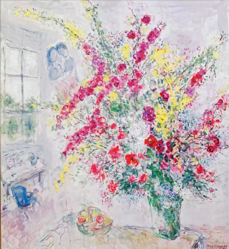 Позитивные картины для поднятия настроения. Марк Шагал. Букет цветов