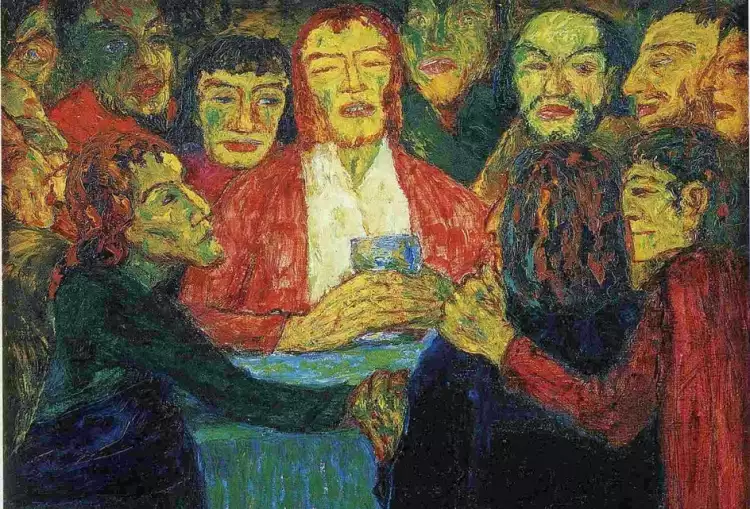 Эмиль Нольде. Картина «Последний ужин», 1909
