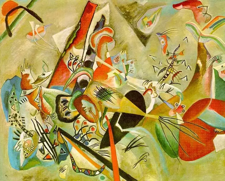 Авангардизм. Беспредметная живопись. Василий Кандинский. «В сером», 1919 Авангардизм. Беспредметная живопись. Василий Кандинский. «В сером», 1919