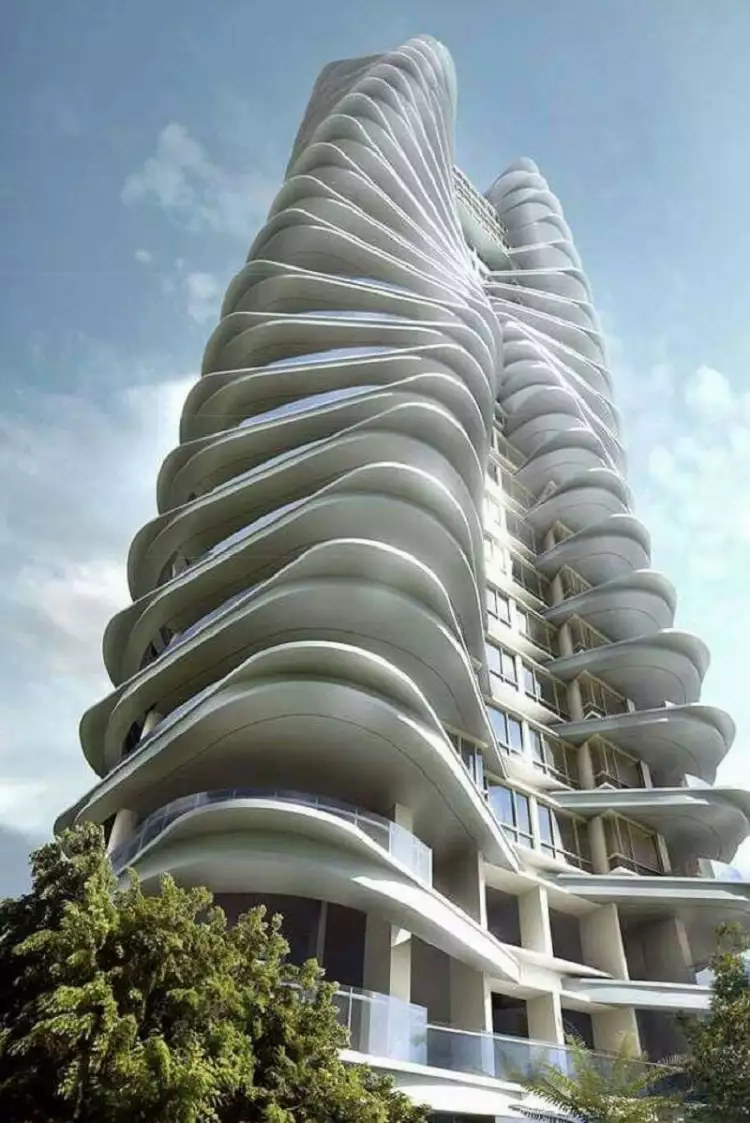 Оп-арт. Здание Ferrell Residences в Сингапуре в стиле оп-арт, 2013