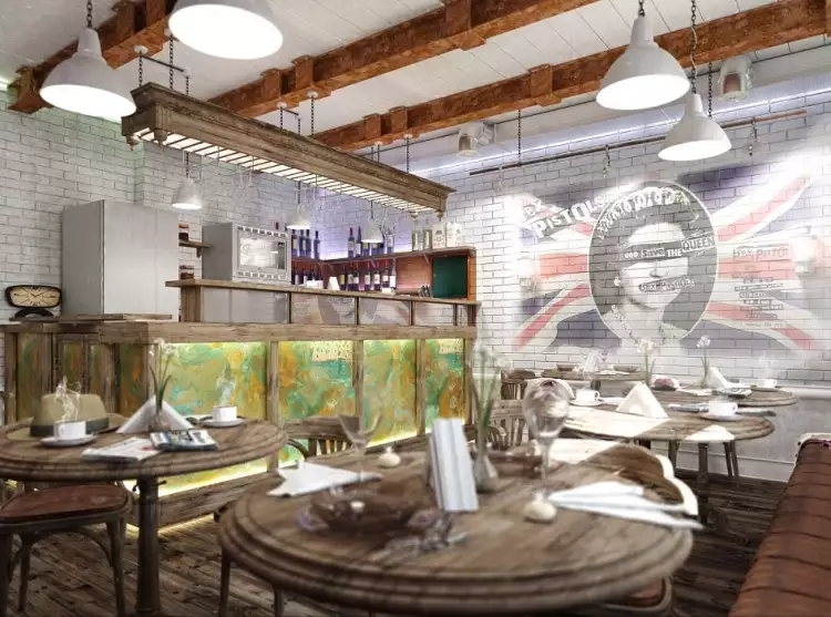 Лофт. Интерьер в стиле лофт в кафе