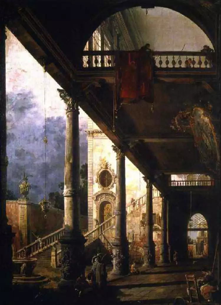 Федор Алексеев. Картина «Внутренний вид двора с садом. Лоджия в Венеции», 1776