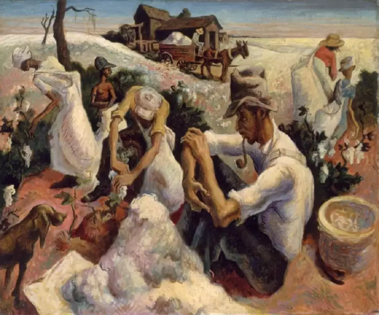 Томас Харт Бентон. Картина «Сборщики хлопка, Джорджия», 1928
