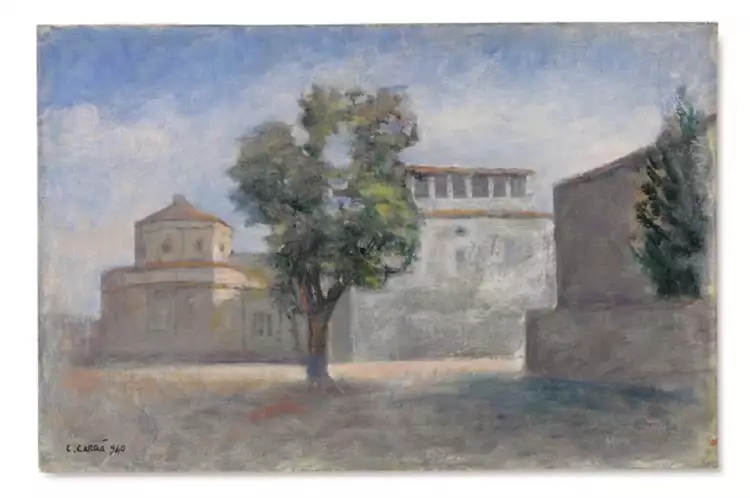 Карло Карра. Картина «Вид на Ротонду Брунеллески», 1940