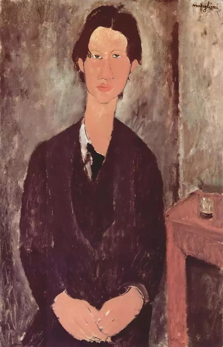 Chaim Soutine. Amedeo Modigliani. Porträt von Chaim Soutine an seinem Schreibtisch, 1916 Chaim Soutine. Amedeo Modigliani. Porträt von Chaim Soutine an seinem Schreibtisch, 1916