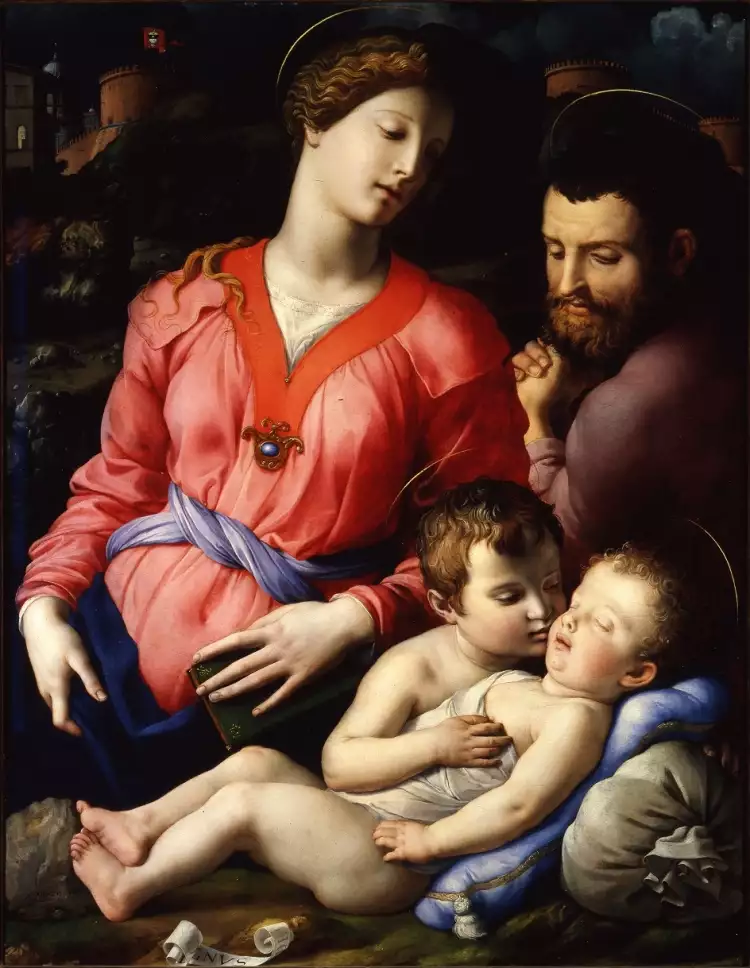 Bronzino. Sainte Famille avec saint Jean Baptiste, 1540