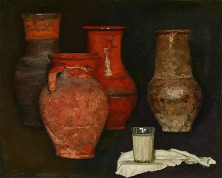 Гелий Коржев. Картина «Стакан молока», 1984