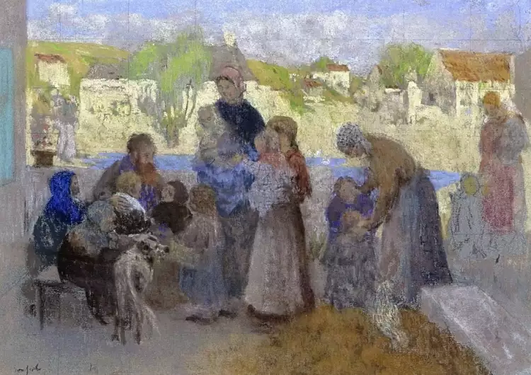 Кер-Ксавье Руссель. Картина «Женщины и дети у деревни», 1893 Кер-Ксавье Руссель. Картина «Женщины и дети у деревни», 1893