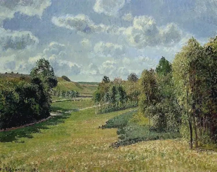 Камиль Писсарро. «Луга Берневаля, утро», 1900 Камиль Писсарро. «Луга Берневаля, утро», 1900