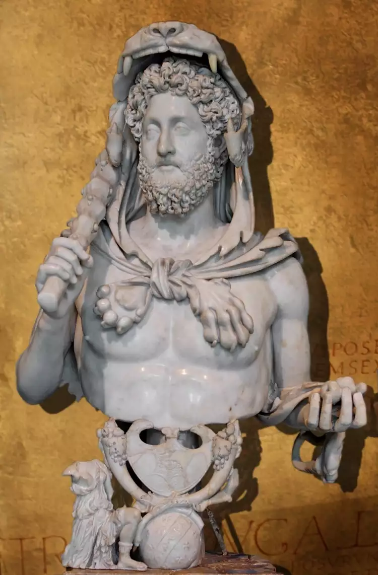 Skulptur. Commodus im Bild des Herkules, 2. Jahrhundert n. Chr.