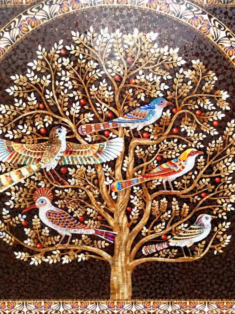 Панно. Мозаичное панно в анималистическом жанре, XXI век Панно. Мозаичное панно в анималистическом жанре, XXI век