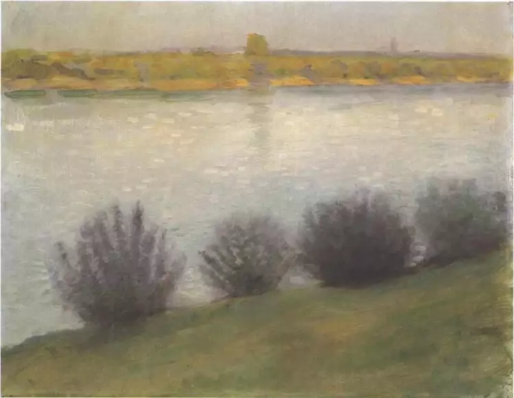 Август Маке. Картина «На Рейне в Герселе», 1908